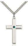 Large Plain Cross Pendant with Birthstone Options