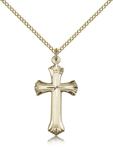 Scalloped Edge Women's Cross Necklace