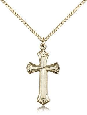 Scalloped Edge Women's Cross Necklace