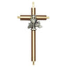 First Communion Cross in Walnut and Brass - 7 inch