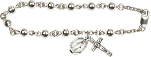 Miraculous Medal Crucifix Pendant Rosary Bracelet for Women