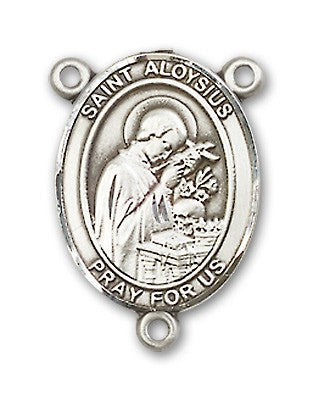 St. Aloysius Gonzaga Rosary Centerpiece Sterling Silver or Pewter