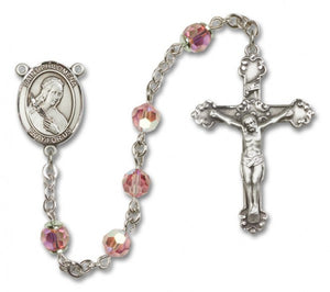 St. Philomena Sterling Silver Heirloom Rosary Fancy Crucifix