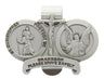 St. Christopher & Guardian Angel Protect My Grandson Visor Clip, Pewter - 2 1/2'W