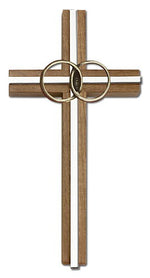Marriage Cross with Eternity Rings in Walnut 6'
