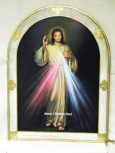 Divine Mercy bell-shaped Florentine plaque