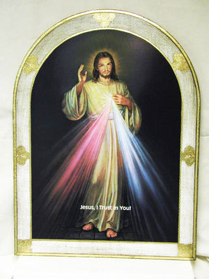 Divine Mercy bell-shaped Florentine plaque