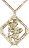 Large St. Christopher Necklace Open-Cut Diamond Shape