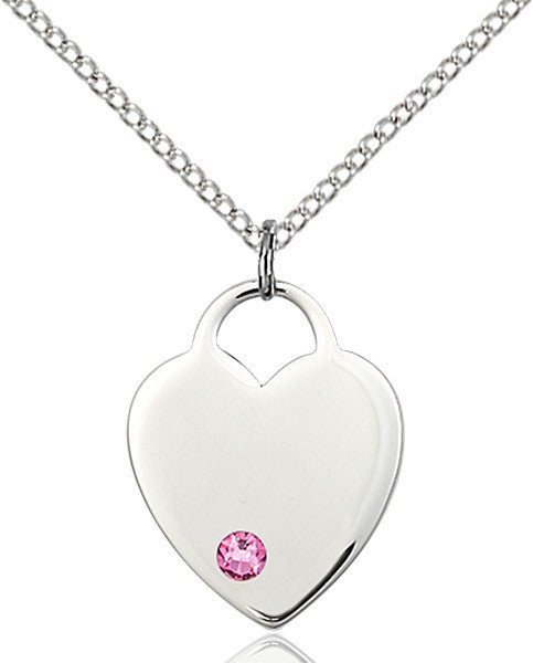 Medium Heart Shaped Pendant with Birthstone Options