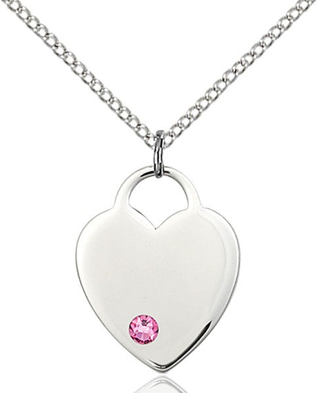Medium Heart Shaped Pendant with Birthstone Options