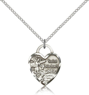 Heart Shaped St. Michael The Archangel Medal for Women