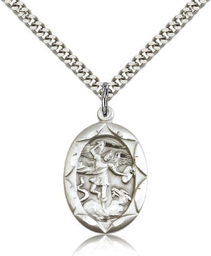 St. Michael & Guardian Angel Oval Scalloped Medal
