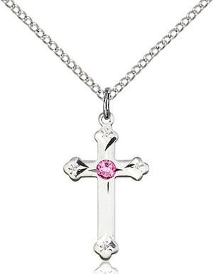 Cross Pendant with Birthstone Options for Youth