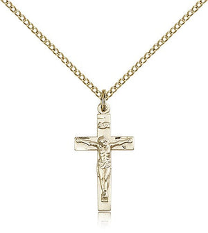 Dainty Crucifix Pendant Etched Accents for Women