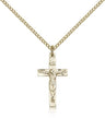 Dainty Crucifix Pendant Etched Accents for Women