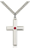 Large Plain Cross Pendant with Birthstone Options