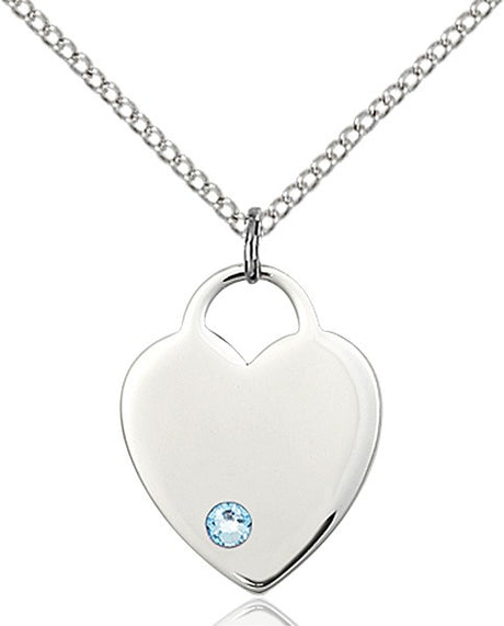 Medium Heart Shaped Pendant with Birthstone Options