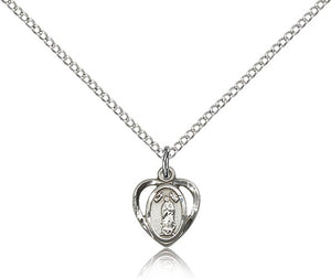Our Lady of Guadalupe with Heart Cutout Pendant