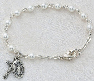 Baby Rosary Bracelet with Pearls