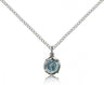 Charm Miraculous Medal Necklace with Blue Enamel