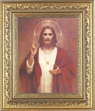Sacred Heart of Jesus 8x10 framed print under glass