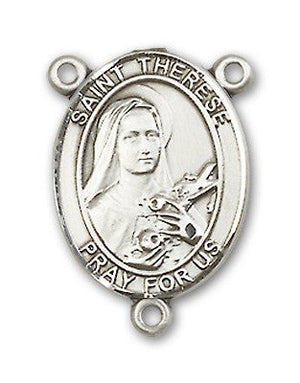 St. Therese of Lisieux Rosary Centerpiece Sterling Silver or Pewter