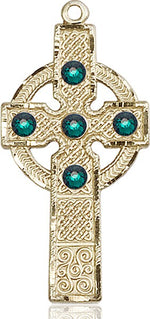 Tall Celtic Cross Pendant with Birthstone Options