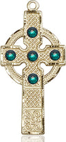 Tall Celtic Cross Pendant with Birthstone Options