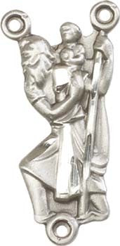 St. Christopher Sterling Silver Rosary Centerpiece