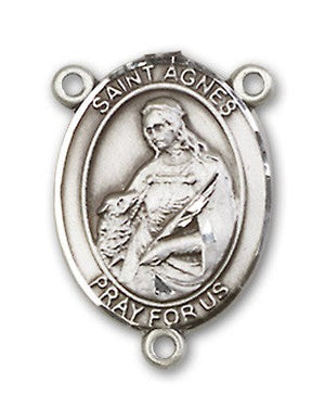St. Agnes of Rome Rosary Centerpiece Sterling Silver or Pewter