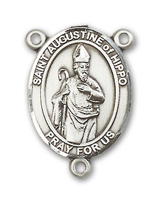 St. Augustine of Hippo Rosary Centerpiece Sterling Silver or Pewter