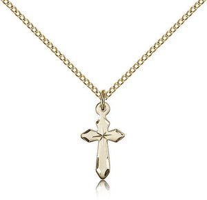 Small Cross Necklace with Etched Tips