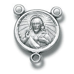 Sterling Silver Sacred Heart Rosary Centerpiece