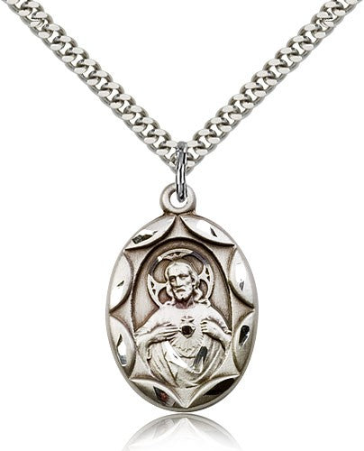 Etched Scalloped Edge Scapular Medal