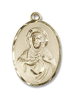 Scapular Medal with Smooth Thin Border Necklace