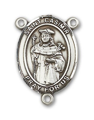 St. Casimir of Poland Rosary Centerpiece Sterling Silver or Pewter