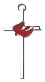 Holy Spirit Wall Cross with Red Dove 4'