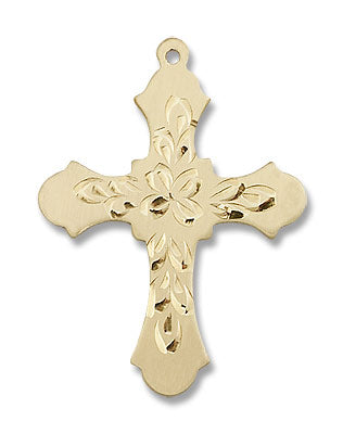 Fancy Hand Etching Cross Pendant