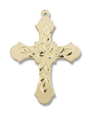 Fancy Hand Etching Cross Pendant