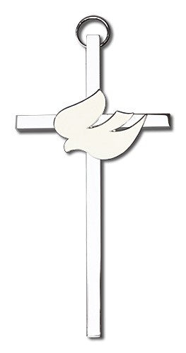 Holy Spirit Wall Cross with White Dove 4 Inch
