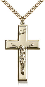 Men's Thick High Polish Crucifix Pendant