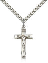 Women's Etched Border Crucifix Medal