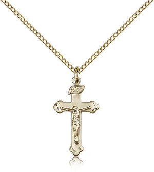 Women's Small Budded Crucifix Necklace