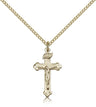 Women's Small Budded Crucifix Necklace