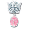 Baby Pin Guardian Angel and Pink Miraculous Medal