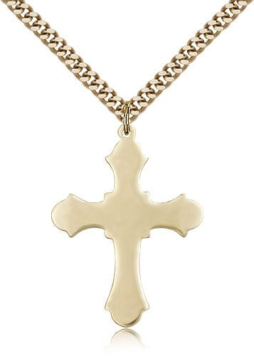 Budded Thick Cross Necklace