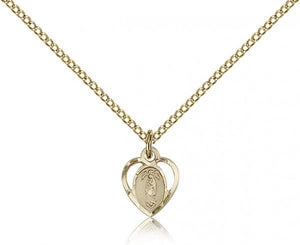 Our Lady of Guadalupe with Heart Cutout Pendant