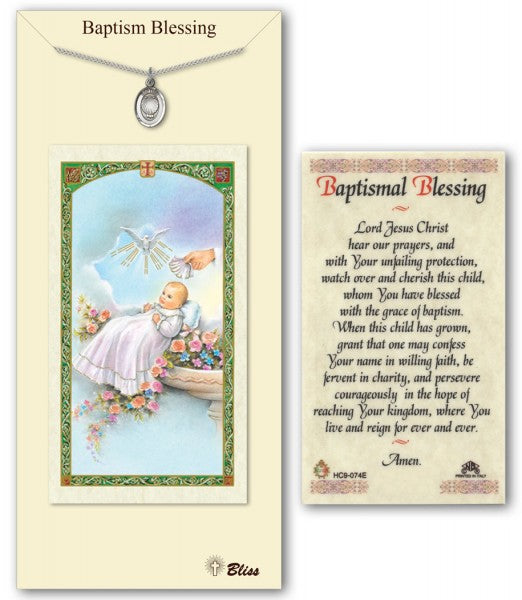 Baptism Medal in Pewter with Prayer Card