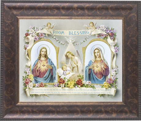 Room Blessing 8x10 Framed Print Under Glass Sacred Hearts