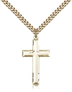 Matte Cross Pendant with Etchings